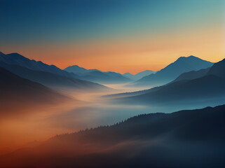 Obraz premium blue and orange lights over lake and mountain 