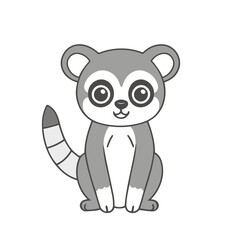 Cute Lemur for kids story book vector illustration
