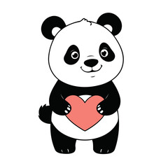 Vector illustration of a cute Panda for children story book
