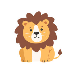 Cute vector illustration of a Lion for youngsters' picture books
