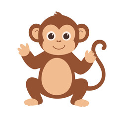 Cute vector illustration of a Monkey for toddlers' playful adventures
