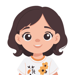 Cute Girl for children's literature vector illustration