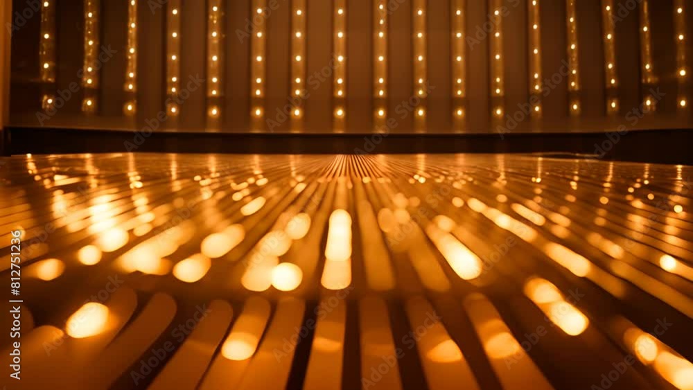 Poster illuminated floor with lights close-up generative ai
