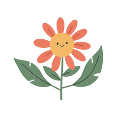 Cute Flower vector illustration of a for toddlers books