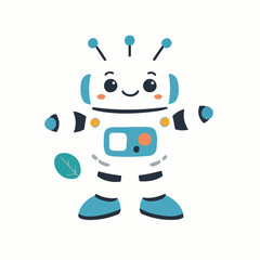 Cute Robot vector illustration for kids story book