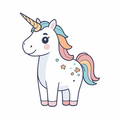 Cute Unicorn for kids' storytelling vector illustration