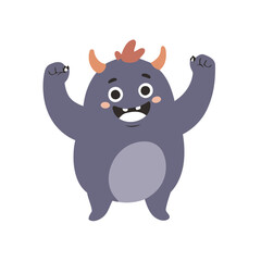 Fototapeta premium Vector illustration of a friendly Monster for little ones' joyful exploration