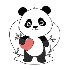 Vector illustration of a cute Panda for toddlers books