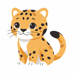 Vector illustration of a cute Jaguar for toddlers story books