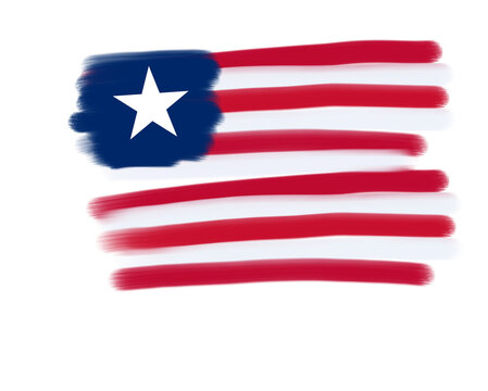 liberian flag with paint strokes