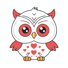 Vector illustration of a lovable Owl for children's picture books