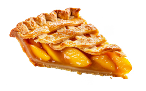 slice of Peach Pie element cut out transparent isolated on white background PNG file artwork graphic design