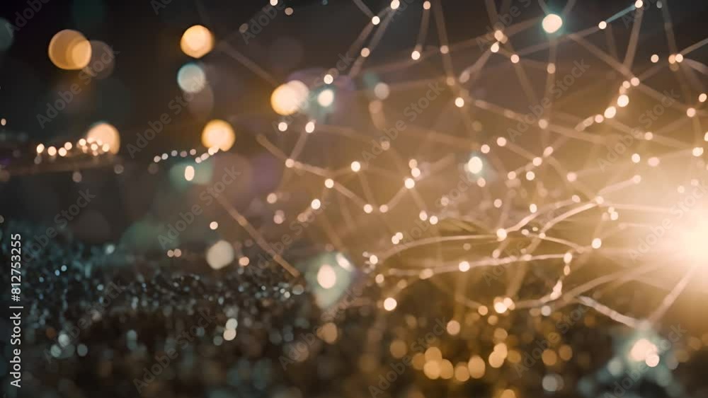 Poster intricate network of lights and lines generative ai