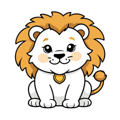 Fototapeta premium Cute Lion for preschoolers' storybook vector illustration