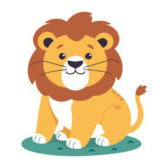 Cute Lion for toddlers books vector illustration
