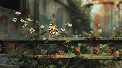 Paint a post-apocalyptic world teeming with overgrown flora and fauna reclaiming urban spaces
