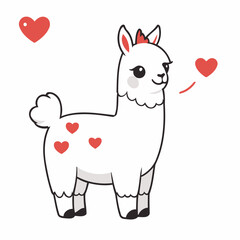 Cute Llama for children book vector illustration