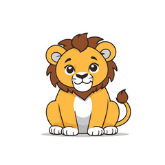 Cute Lion for toddlers story books vector illustration