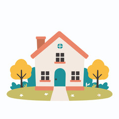 Vector illustration of a charming House for toddlers' learning adventures