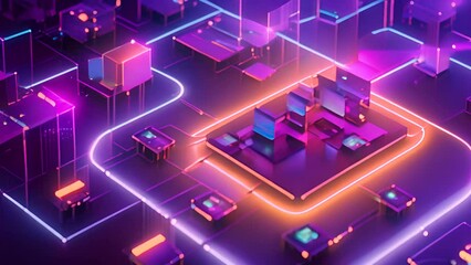 Futuristic 3D Cloud Computing Concept Generative AI - Powered by Adobe