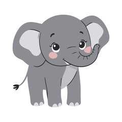 Cute Elephant for toddlers story books vector illustration
