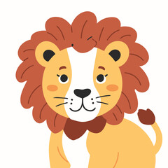 Vector illustration of a friendly Lion for little ones' joyful exploration