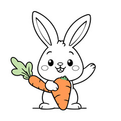 Cute Bunny for toddlers story books vector illustration