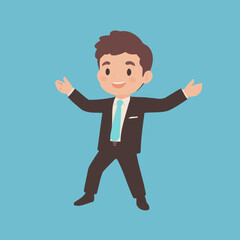 Cute Businessman for kids books vector illustration