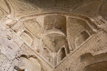View of the very old interior of Jame Atiq Mosque in Isfahan, one of the oldest mosques in Iran...