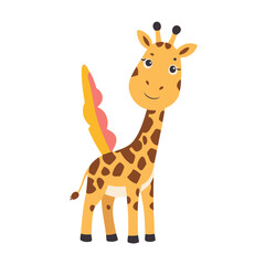 Obraz premium Cute Giraffe vector illustration of a for toddlers books