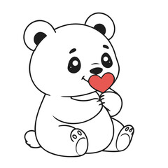 Cute vector illustration of a Panda for children story book