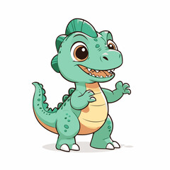 Cute vector illustration of a Dino for youngsters' imaginative stories