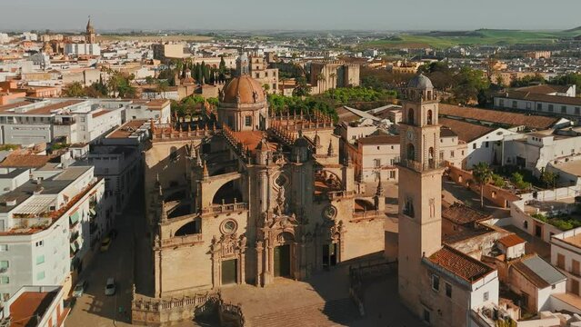 Aerial view of Jerez de la Frontera town in Andalusia, Spain
