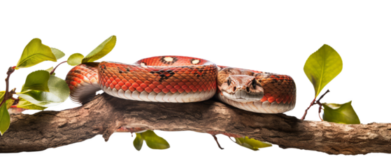 snake on a tree branch cut out transparent isolated on white background ,PNG file ,artwork graphic design.