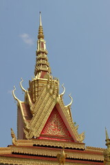 カンボジア、ポイペトにあるお寺の屋根