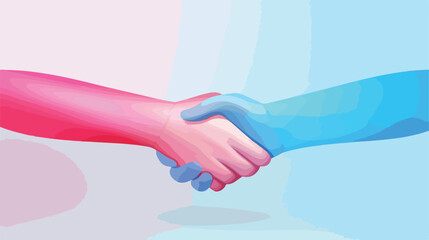 3D handshake hold hands with blue sleeve vector ico