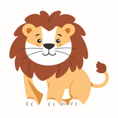 Cute Lion for children's books vector illustration