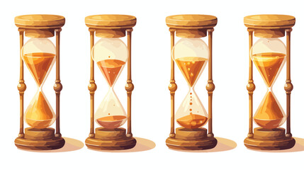 3d realistic set of hourglass or sandclock vector i