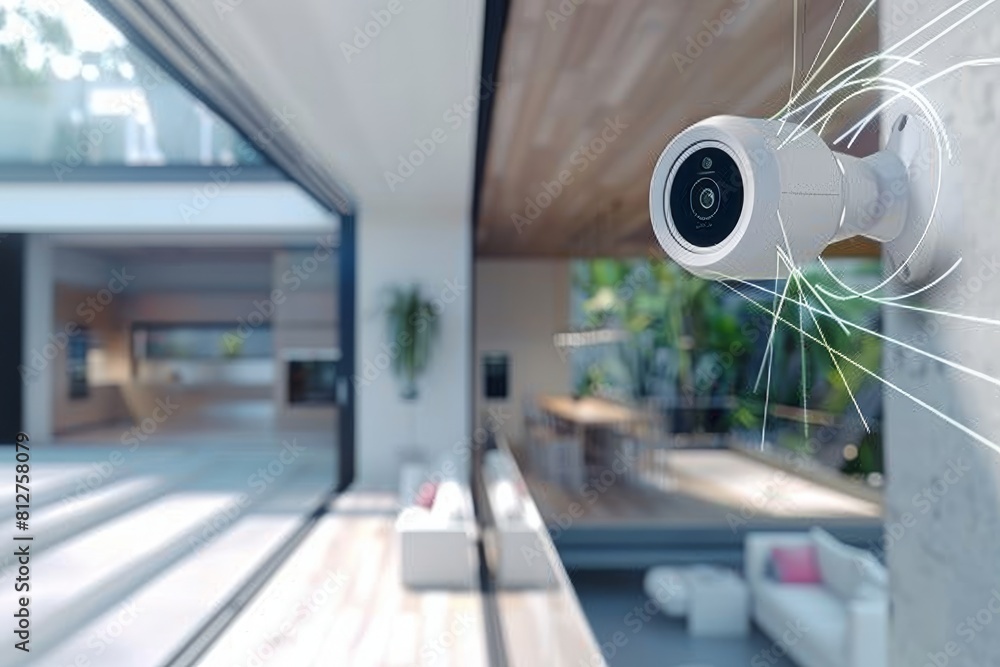 Poster home security monitoring uses smart systems and voice surveillance to verify user identities, enhanc