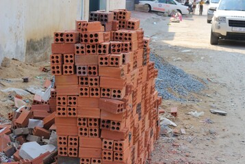 カンボジアの建設用レンガ