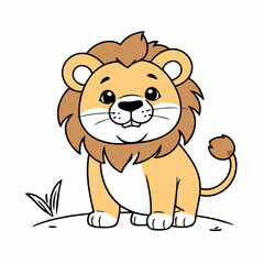 Cute Lion vector illustration for kids story book