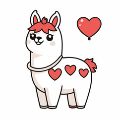 Vector illustration of a cute Llama for kids books