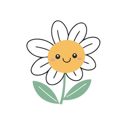 Cute vector illustration of a Flower for children book