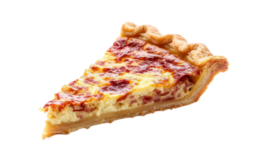slice of Quiche Lorraine element cut out transparent isolated on white background PNG file artwork graphic design