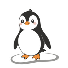 Cute vector illustration of a Penguin for kids books