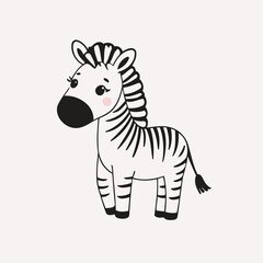 Cute Zebra for toddlers books vector illustration