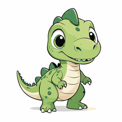Cute Dino for toddlers' learning books vector illustration