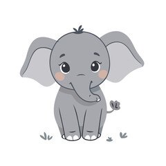 Cute Elephant for kids' storytelling vector illustration