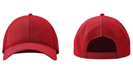baseball red cap cut out transparent isolated on white background ,PNG file ,artwork graphic design.