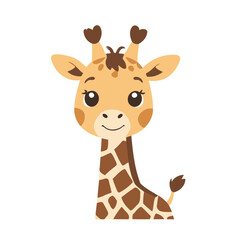 Cute vector illustration of a Giraffe for toddlers' playful adventures